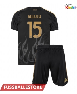 Günstige Juventus Pierre Kalulu #15 3rd trikot Kinder 2026-27 Kurzarm (+ Kurze Hosen)